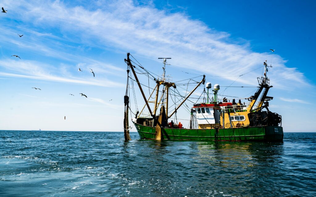 Fishing boat in open water